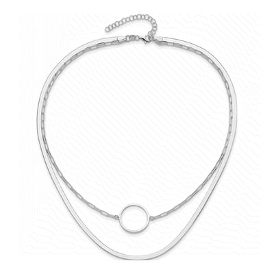 Sterling Silver Herringbone 2-Strand Necklace – view 4