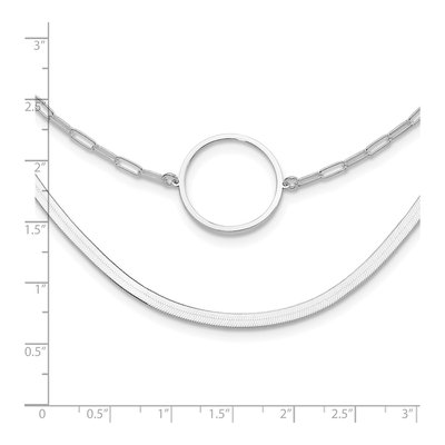 Sterling Silver Herringbone 2-Strand Necklace – view 5