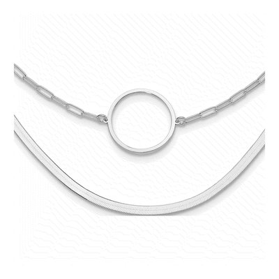 Sterling Silver Herringbone 2-Strand Necklace