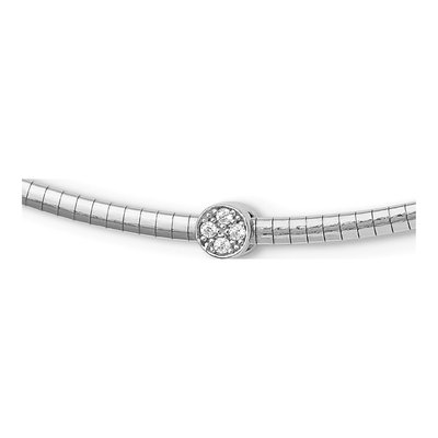 Sterling Silver Reversible CZ Cubetto Necklace 16in