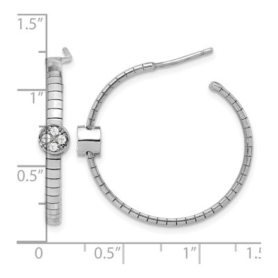 Sterling Silver 29mm CZ Hoop Earrings – view 4
