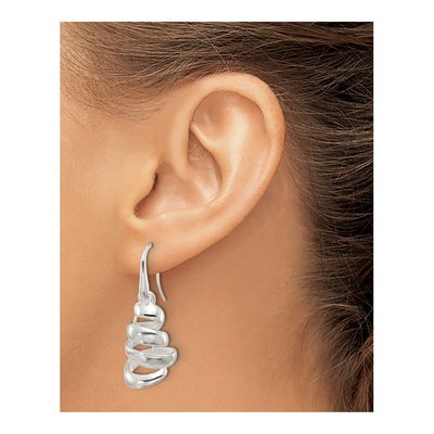 Sterling Silver Spiral Dangle Earrings – view 3
