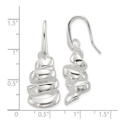 Sterling Silver Spiral Dangle Earrings – view 4