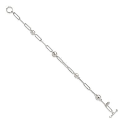Sterling Silver Beaded Toggle Bracelet – view 3
