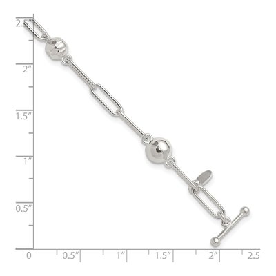 Sterling Silver Beaded Toggle Bracelet – view 6