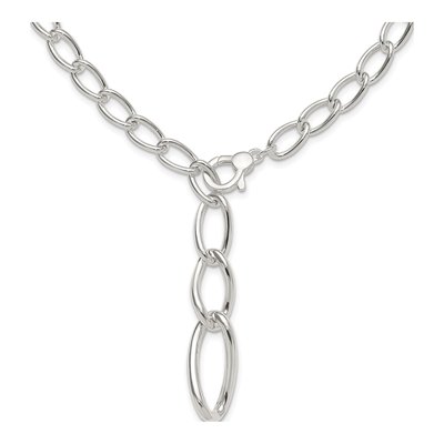 Sterling Silver 8.6mm Fancy Drop Link Chain