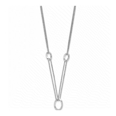 Sterling Silver 1mm Diamond-Cut Fancy Oval Rolo Chain – view 3