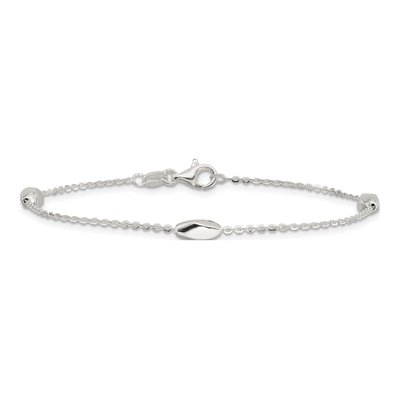 Sterling Silver Beaded Link Bracelet – view 4