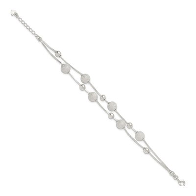 Sterling Silver Beaded 2-Strand Bracelet – view 3