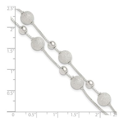 Sterling Silver Beaded 2-Strand Bracelet – view 5