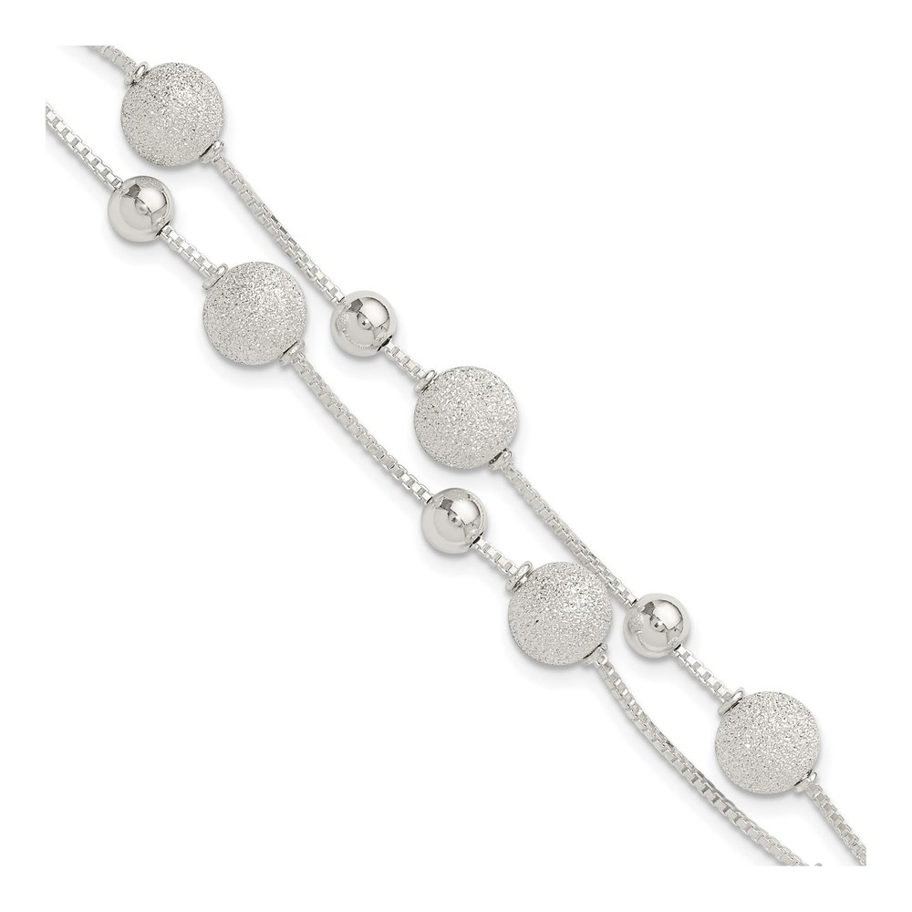 Sterling Silver Beaded 2-Strand Bracelet