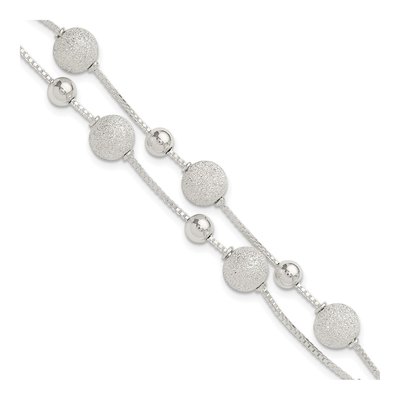 Sterling Silver Beaded 2-Strand Bracelet