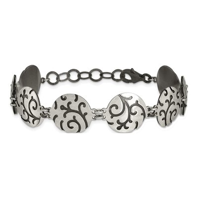Sterling Silver Swirl Disc Station Pendant – view 3