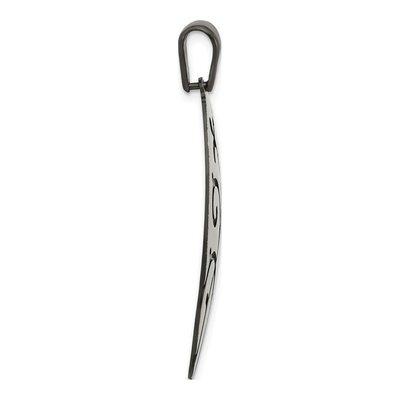 Sterling Silver Oxidized Swirl Pear Pendant – view 2