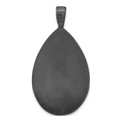 Sterling Silver Oxidized Swirl Pear Pendant – view 3