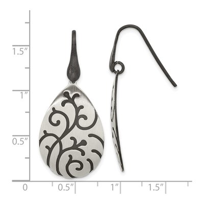 Sterling Silver Swirl Pear Dangle Earrings – view 4