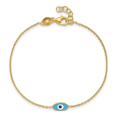 Gold-Plated Sterling Silver Evil Eye Bracelet – view 5