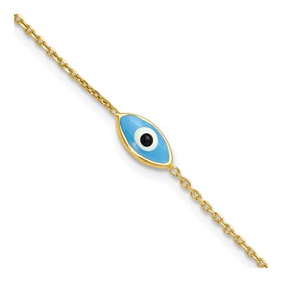 Gold-Plated Sterling Silver Evil Eye Bracelet