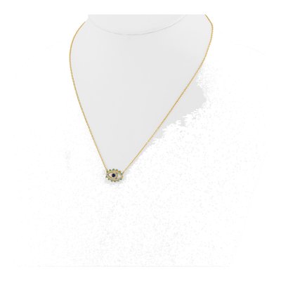 Gold-Plated Sterling Silver Crystal Evil Eye Pendant Necklace – view 4