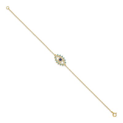 Gold-Plated Sterling Silver Crystal Evil Eye Bracelet – view 3