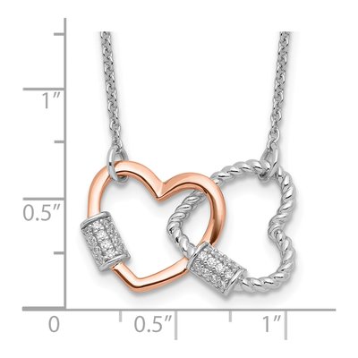 Sterling Silver CZ Double Heart Pendant Necklace – view 5