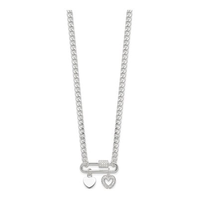 Sterling Silver CZ Heart Pendant Necklace – view 2