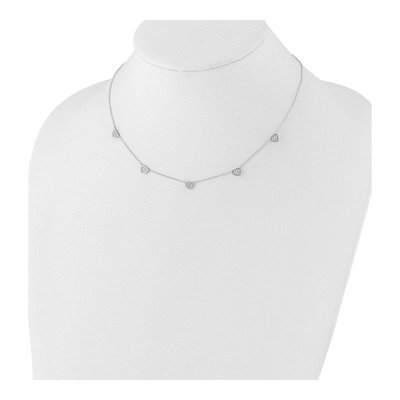 Sterling Silver CZ Heart Necklace – view 3