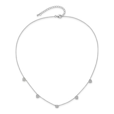 Sterling Silver CZ Heart Necklace – view 4