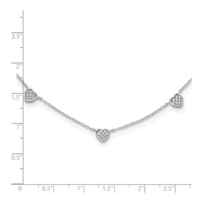 Sterling Silver CZ Heart Necklace – view 5