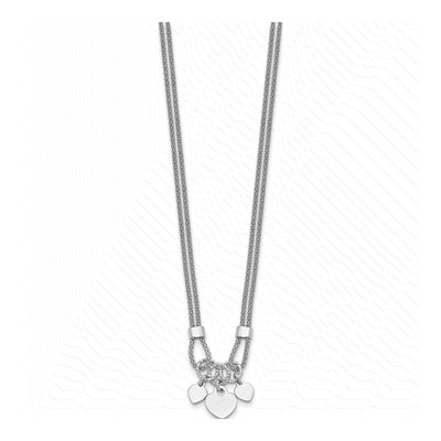 Sterling Silver Heart Dangle Choker Pendant Necklace – view 3