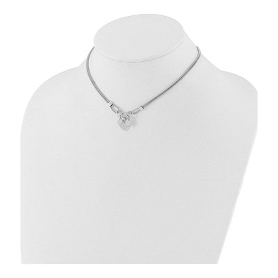Sterling Silver Heart Dangle Choker Pendant Necklace – view 4