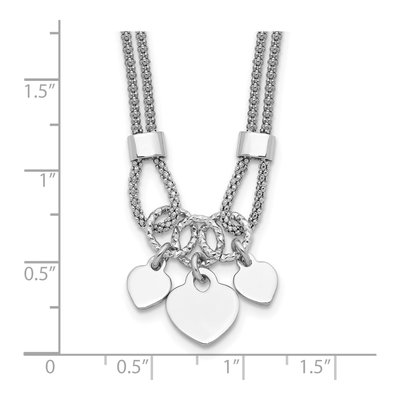 Sterling Silver Heart Dangle Choker Pendant Necklace – view 5