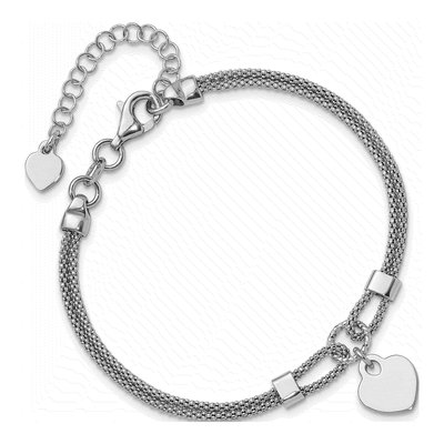 Sterling Silver Heart Dangle Bracelet – view 5