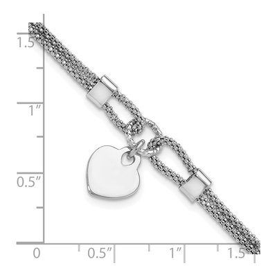 Sterling Silver Heart Dangle Bracelet – view 6