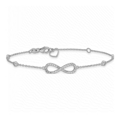 Sterling Silver CZ Infinity Bracelet & Necklace Set – view 3