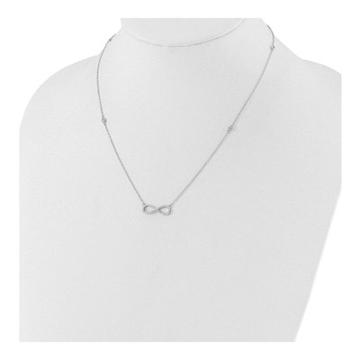 Sterling Silver CZ Infinity Bracelet & Necklace Set – view 4