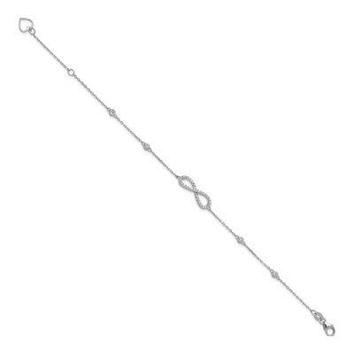Sterling Silver CZ Infinity Bracelet & Necklace Set – view 5