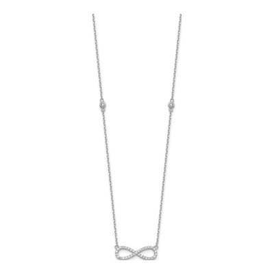 Sterling Silver CZ Infinity Bracelet & Necklace Set – view 6