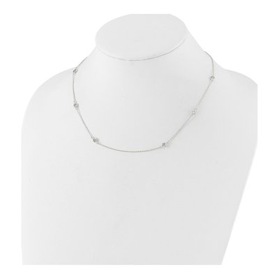 Sterling Silver CZ 6-Station Necklace – view 2