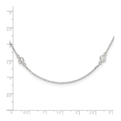 Sterling Silver CZ 6-Station Necklace – view 4