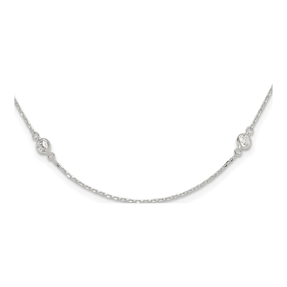 Sterling Silver CZ 6-Station Necklace