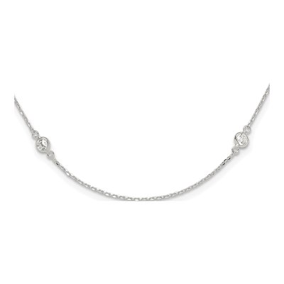 Sterling Silver CZ 6-Station Necklace