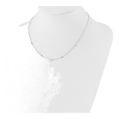 Sterling Silver CZ Station Necklace – view 4
