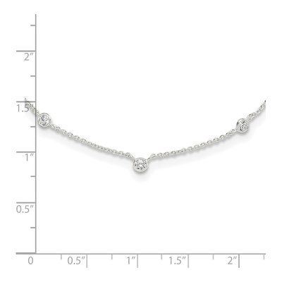 Sterling Silver CZ Station Necklace – view 5