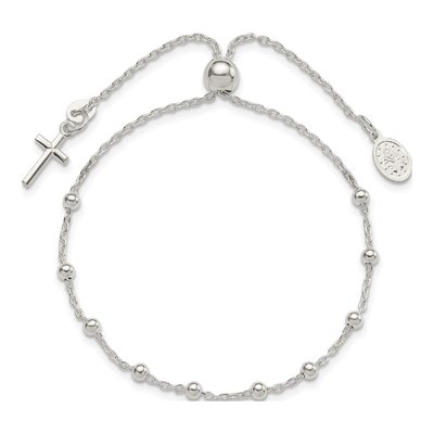 Sterling Silver Adjustable Rosary Bracelet – view 3