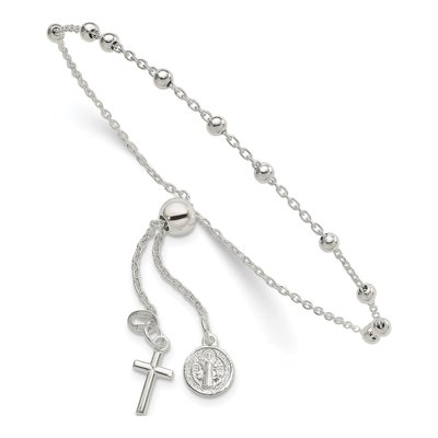 Sterling Silver St Benedict Rosary Bracelet