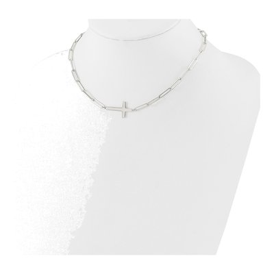 Sterling Silver Paperclip Cross Necklace – view 4