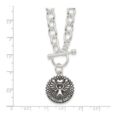 Sterling Silver Guardian Angel Toggle Necklace – view 5