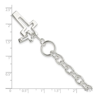 Sterling Silver Double Cross Toggle Bracelet – view 6