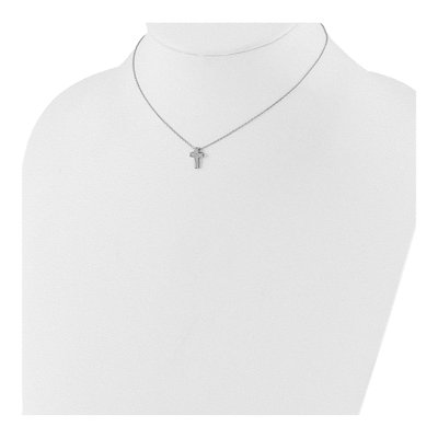 Sterling Silver CZ Girls' Cross Necklace – view 4